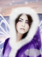 Winter Fairy with Violet Eyes